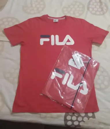 Remera De Hombre Fila Basic Letter Ii Color Rojo Floresta