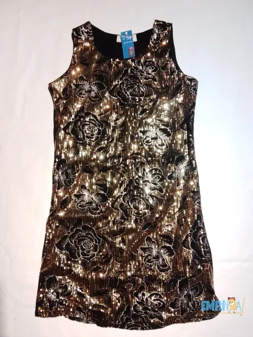 Vestido Corto con Lentejuelas Flores - imagen 1