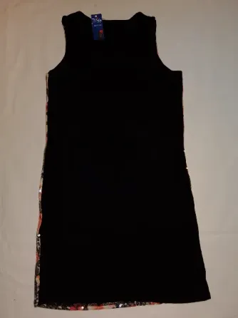 Vestido Corto Con Lentejuelas, Flores Rojas Flores