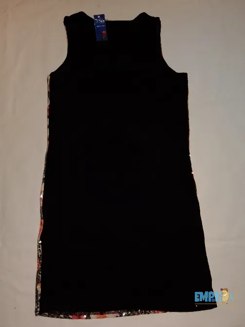 Vestido Corto Con Lentejuelas, Flores Rojas Flores - imagen 2