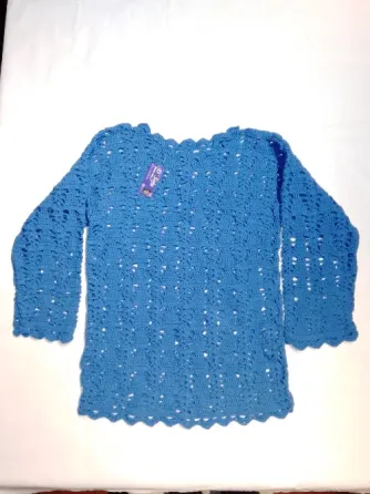 Saquito Corto Tejido a Crochet Flores