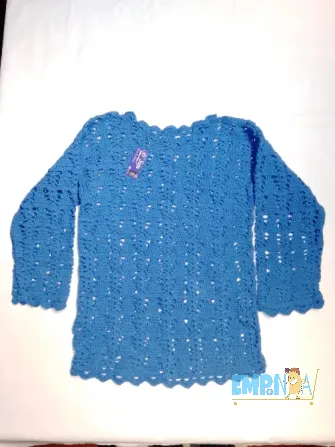 Saquito Corto Tejido a Crochet Flores - imagen 1