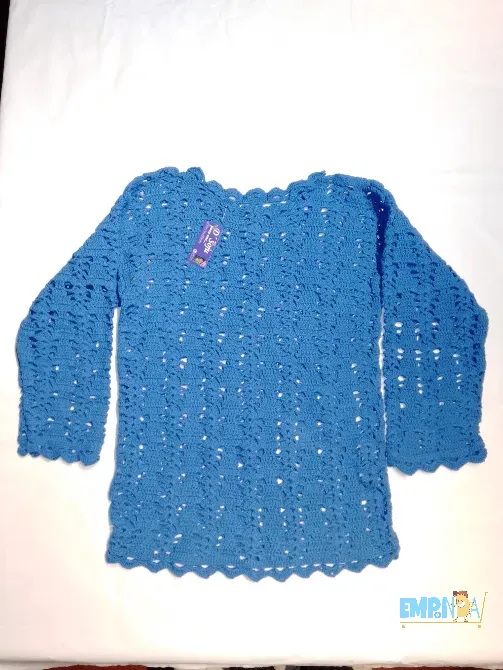 Saquito Corto Tejido a Crochet Flores - imagen 1