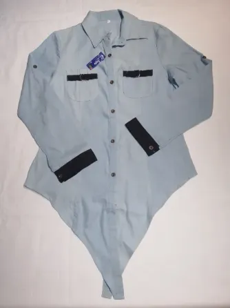Camisa Símil Jeans con Nudo en puntas Flores