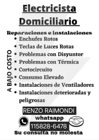 Electricista matriculado copime caba y CTPBSAS Balvanera