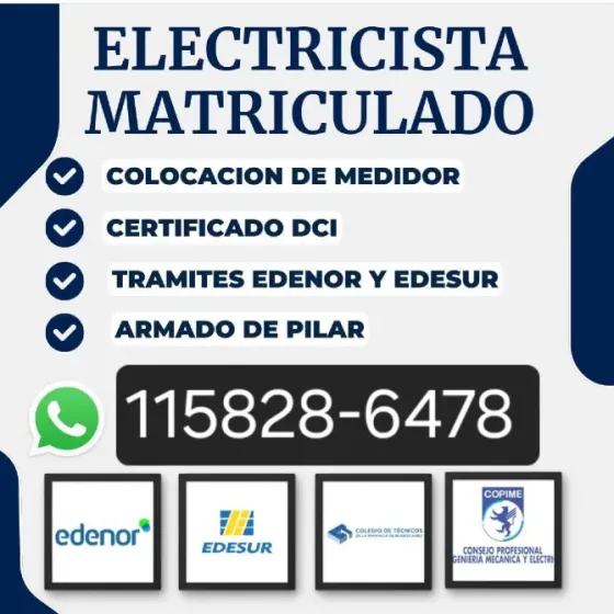 Electricista matriculado copime caba y CTPBSAS Balvanera