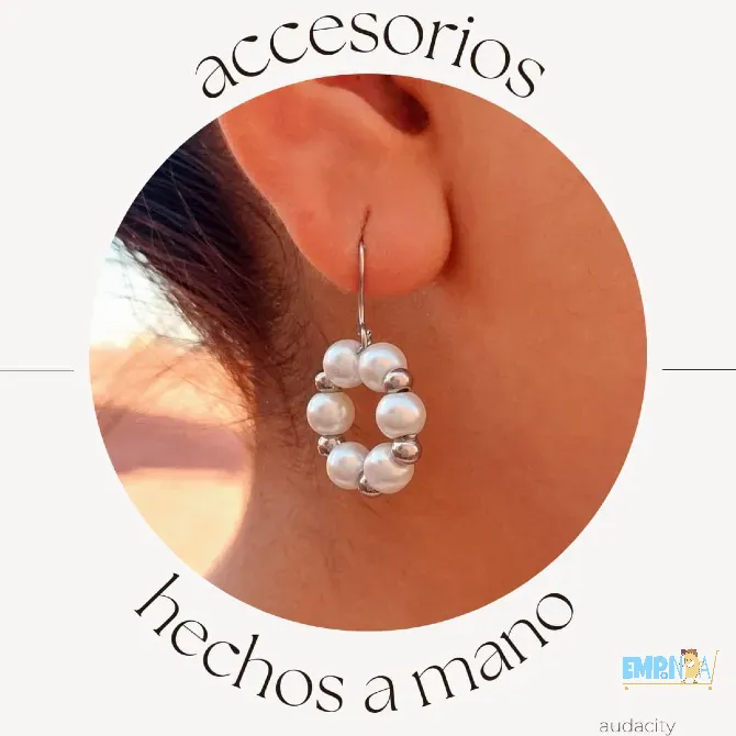 Aros de acero quirúrgico colgantes perlas Mendoza - imagen 1