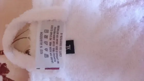 Bata de baño seclar blanca unisex XL Floresta