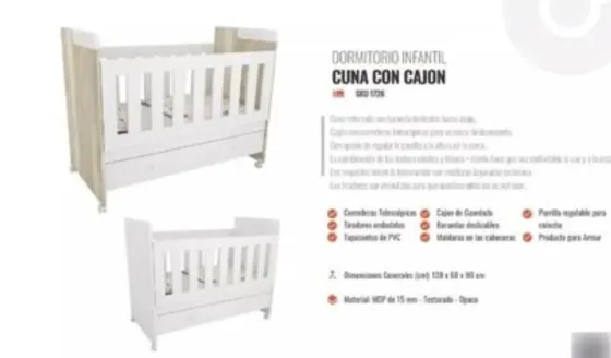 Cuna Moises con cajonera Avellaneda