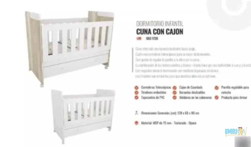 Cuna Moises con cajonera Avellaneda - imagen 1