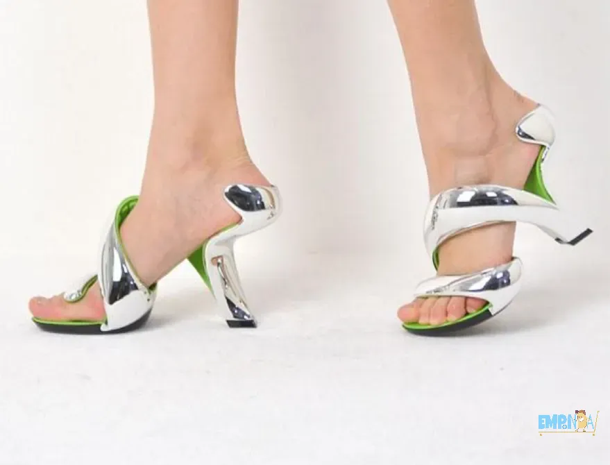 Sandalias Zapatos Plateados Diseño Único Plataforma Recoleta - imagen 3