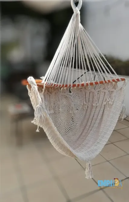 Silla Hamaca Columpio Colgante Macramé Crudo Recoleta - imagen 1