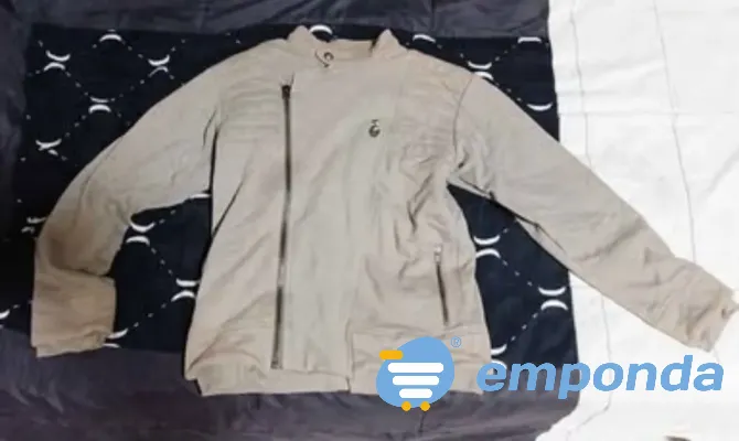 Campera de algodón beige jaspeado abrigada marca Rethink USADA TALLE M Rosario - imagen 1