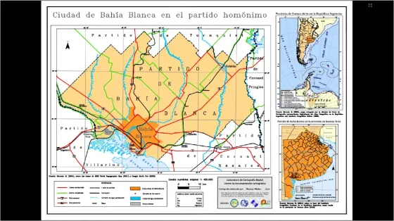 Mapas digitales, SIG e imagenes satelitales, informes de investigación geográfica Bahía Blanca