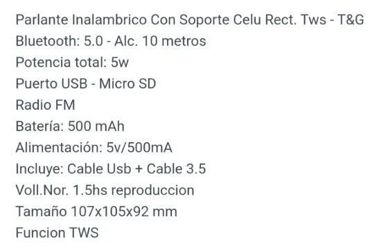 Parlante TG801 Caballito