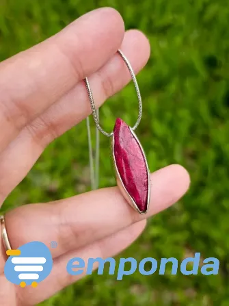 Collar con piedra Jaspe engarzada en Alpaca - Artesanal | Amyria Concepción del Uruguay - imagen 1