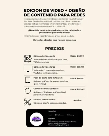 Edicion de video + diseño de contenido para redes Lomas de Zamora
