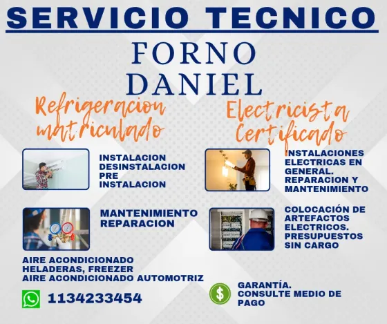 Electricista Certificado - Tecnico en Refrigeracion Matriculado General Rodríguez