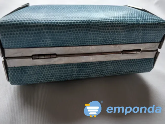 Bijoux Terner metal and reptile-like metal clutch bag Versalles - photo 6