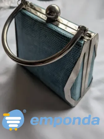 Bijoux Terner metal and reptile-like metal clutch bag Versalles - photo 2
