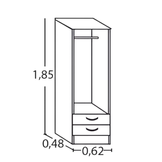 Placard 2 puertas platinium Floresta