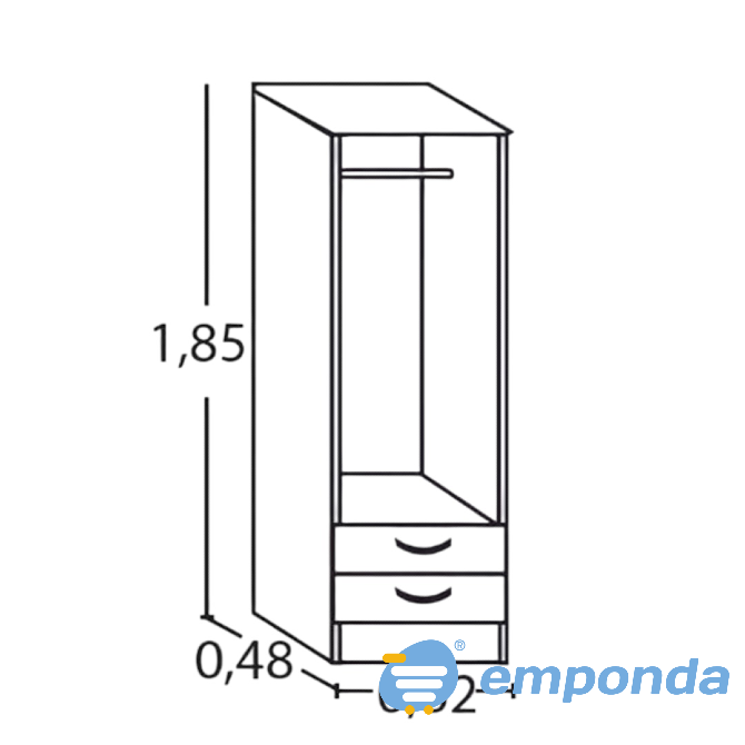 Placard 2 puertas platinium Floresta - imagen 2