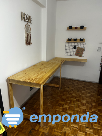 Mesa + Escritorio esquinero de pino y accesorios de regalo Floresta - imagen 1