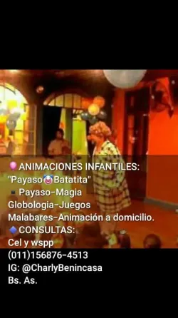 PAYASO BATATITA MAGIA ABIMACIÓN BS AQ Merlo