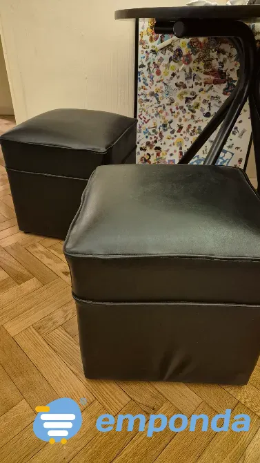 Pack de 2 puffs cuadrados color negro Recoleta - imagen 1