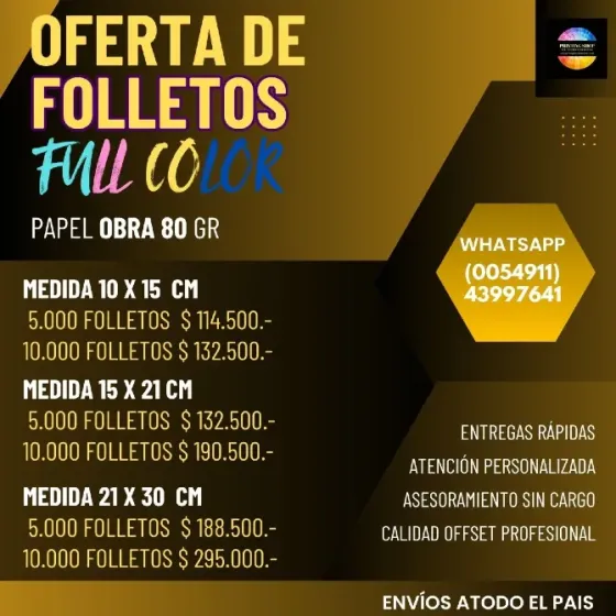 Folletos Volantes Full Color Super Express 24hs Barracas