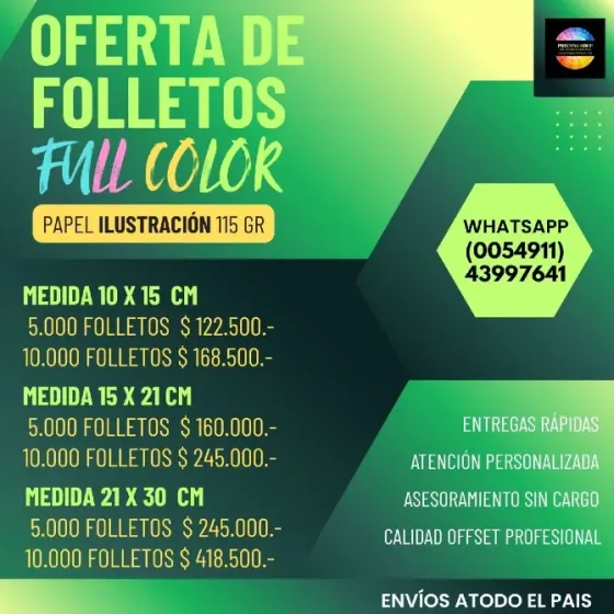 Folletos Volantes Full Color Super Express 24hs Barracas