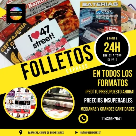 Folletos Volantes Full Color Super Express 24hs Barracas