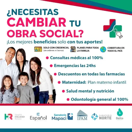 Obra social solo con aportes de recibo Rosario