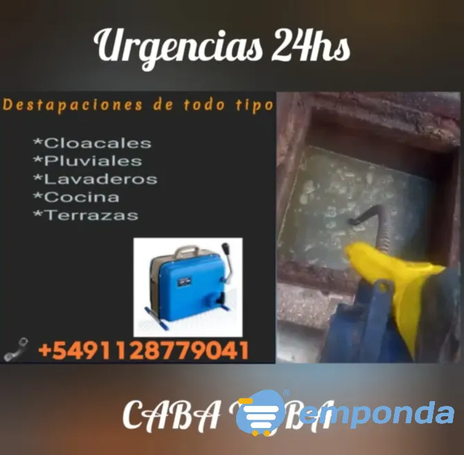 Destapaciones de cañerias, baños, cocinas, cloacas, rejillas, etc Morón - imagen 1