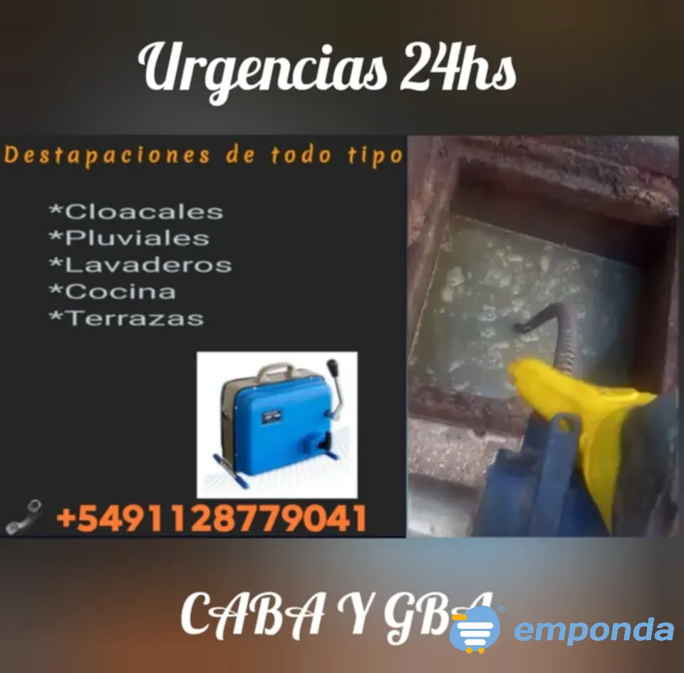 Destapaciones de cañerias, baños, cocinas, cloacas, rejillas, etc Morón - imagen 1