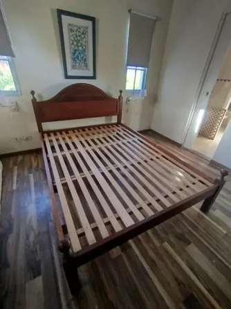 Cama 2 plazas de algarrobo muy buen estado - Colchón opcional Villa Urquiza