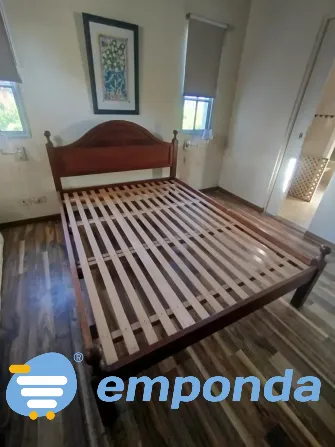 Cama 2 plazas de algarrobo muy buen estado - Colchón opcional Villa Urquiza - imagen 2