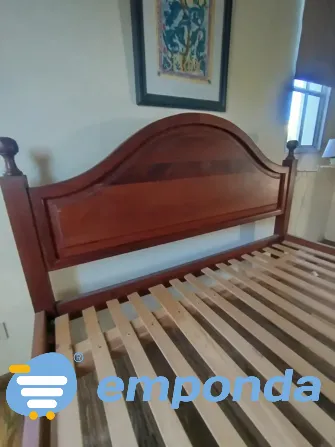 Cama 2 plazas de algarrobo muy buen estado - Colchón opcional Villa Urquiza - imagen 3