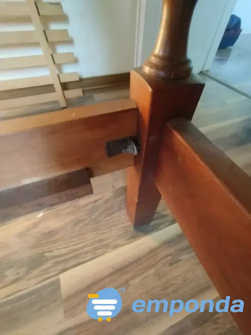 Cama 2 plazas de algarrobo muy buen estado - Colchón opciona Villa Urquiza - imagen 5