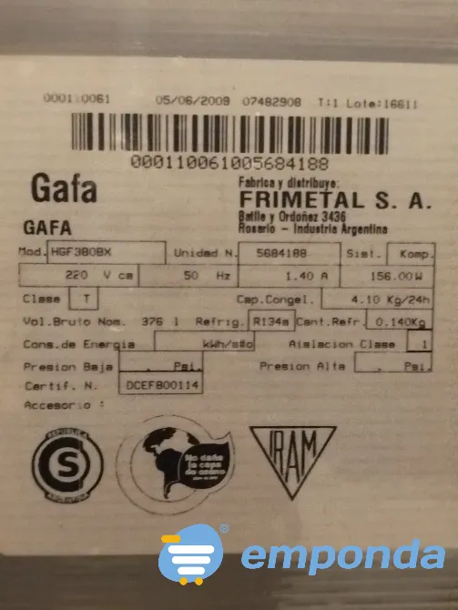 Heladera Gafa Modelo Hgf3808x Usada Muy Buen Estado Blanco ( Caballito - imagen 9