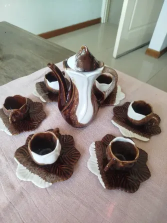 Juego de café y cafetera vintage usado Villa Urquiza