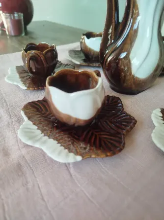Juego de café y cafetera vintage usado Villa Urquiza