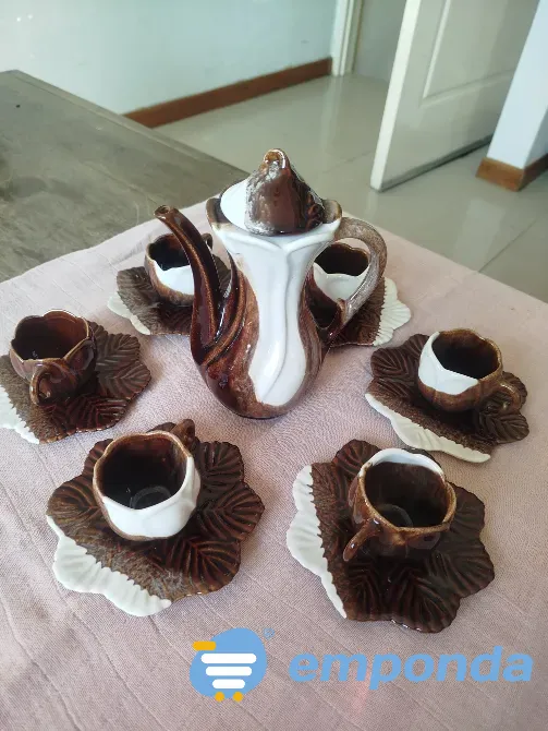 Juego de café y cafetera vintage usado Villa Urquiza - imagen 2