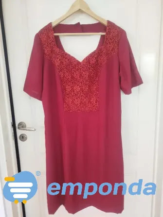 Vestido elegante bordo usado una vez Villa Urquiza - imagen 4