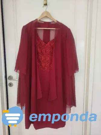 Vestido elegante bordo usado una vez Villa Urquiza - imagen 1