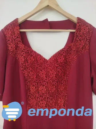 Vestido elegante bordo usado una vez Villa Urquiza - imagen 5