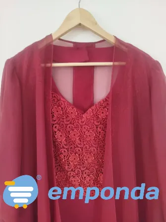 Vestido elegante bordo usado una vez Villa Urquiza - imagen 2
