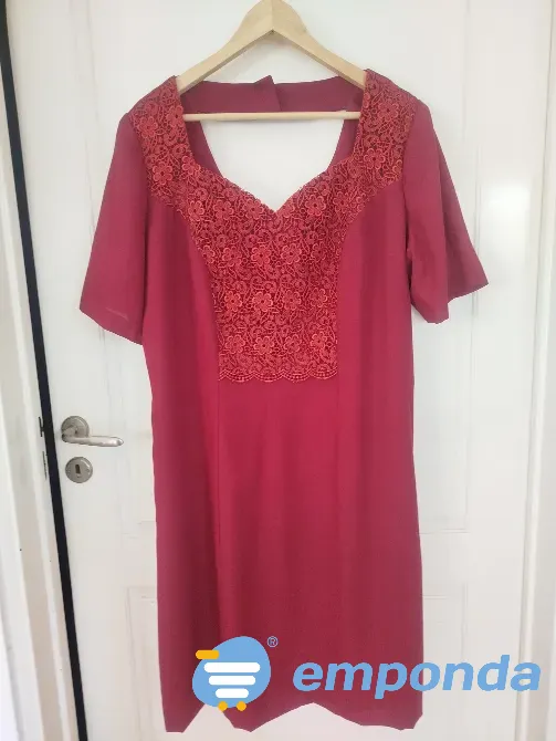 Vestido elegante bordo usado una vez Villa Urquiza - imagen 4