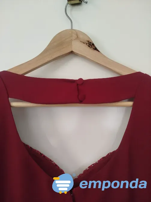 Vestido elegante bordo usado una vez Villa Urquiza - imagen 8