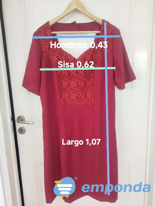 Vestido elegante bordo usado una vez Villa Urquiza - imagen 10